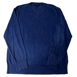 Banana Republic Mens Large 100% Cotton Blue V Neck Lightweight Sweater